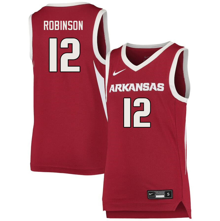 Men #12 Khalen Robinson Arkansas Razorbacks College Basketball Jerseys Sale-Cardinal